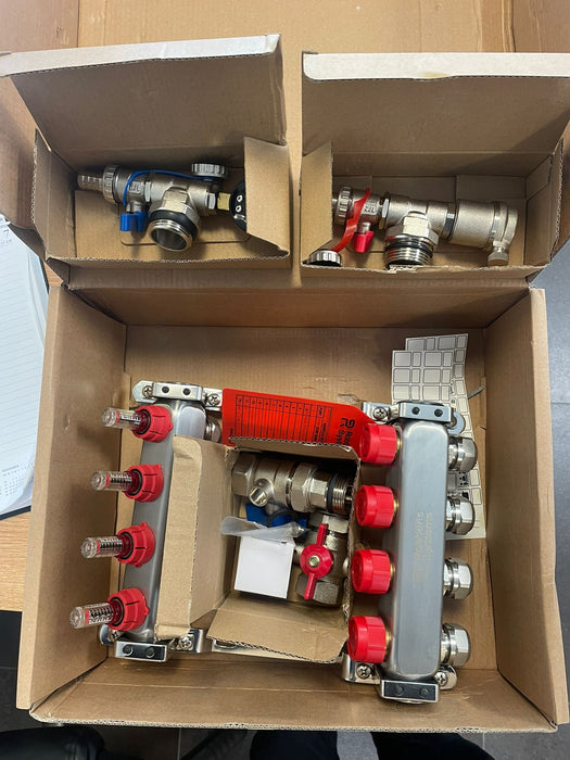 4 Port Stainless Steel Manifold Kit Inc. 16mm Pipe Fittings ( unassembled manifold )