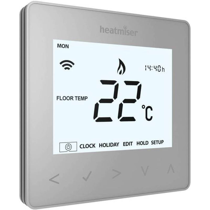 Heatmiser neoAir RF Thermostat Platinum Silver v2-M - Wireless Smart