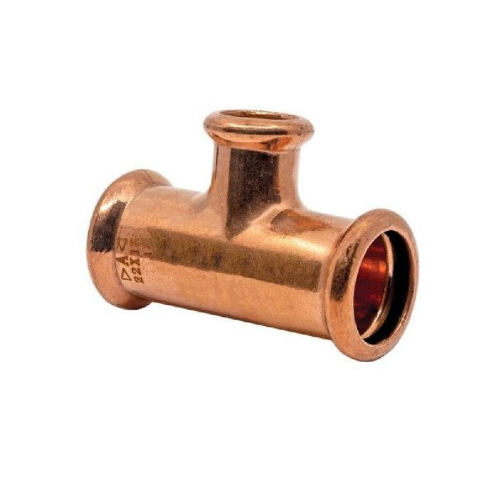 Copper Press Fit Reducing Tee 35 x 35 x 22mm - M Profile
