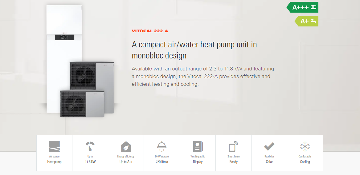 Viessmann Vitocal 222-A air to water heat pump