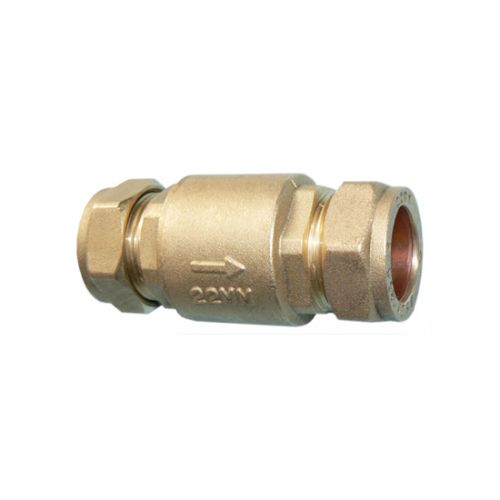 VCM brass full flow spring check valve 22mm
