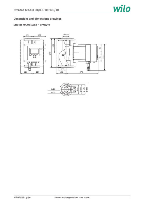Wilo Stratos MAXO 50/0,5-10 PN6/10-R7