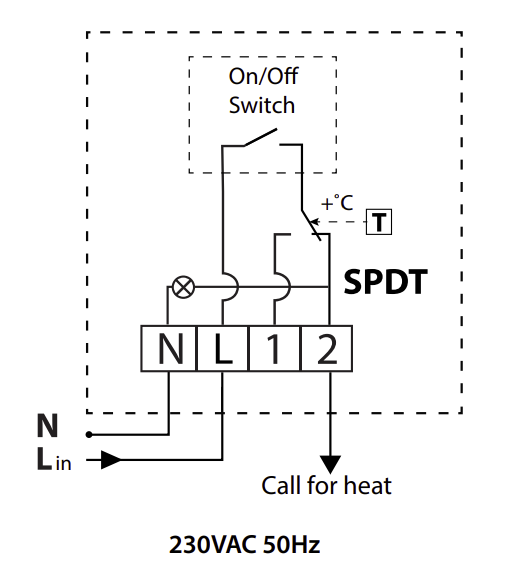 CM3S -  Mechanical Room Thermostat, 3 Wire c/w Light and On/Off Switch