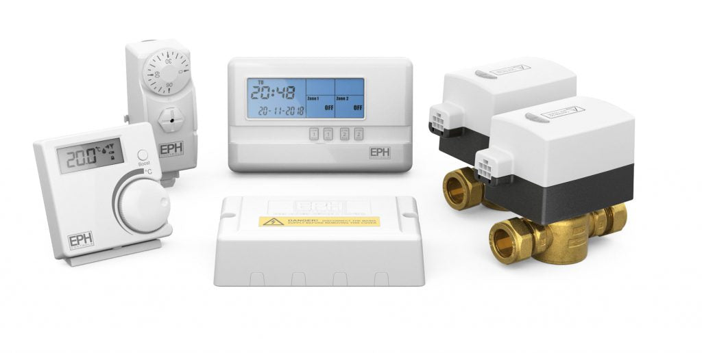 RF Pack c/w R27-RF, 2 x V222P, RFR, WRP & WC2 S Plan RF Heating Control Pack with Hardwired Cylinder Thermostat