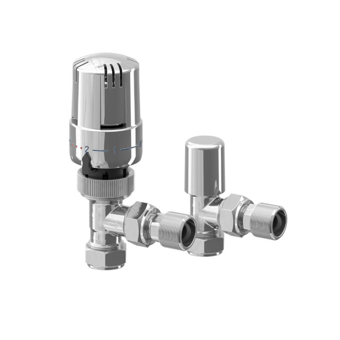 EPH Angled 15mm Chrome TRV & Lockshield