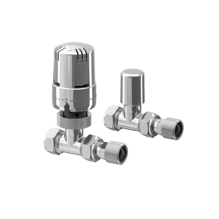 EPH SEMTRV15C Straight 15mm Chrome TRV & Lockshield