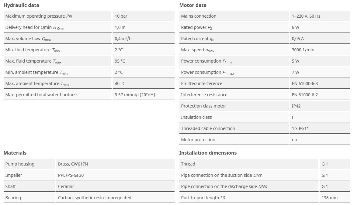 Wilo Star Z Nova T Bronze Pump