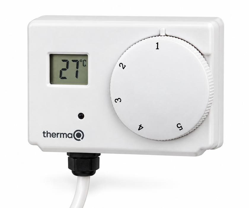 Joule dual cylinder stat with digital display, rotary temperature control and pre-plumbed cable connection
