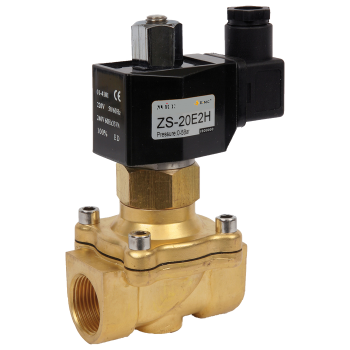 Brass Solenoid Valve (Normally Open): NBR Diaphragm: Servo-Activated 2/2 way. 3/8inch - 2inch.