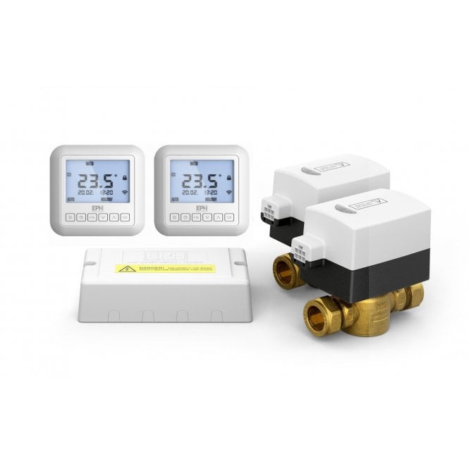 C00P-222801 - RDTP Recessed Programmable Room  Pack c/w 2 x V222P, 2 x CRTP2 & WC2  - 2 Zone Combi Zoning Control Packs