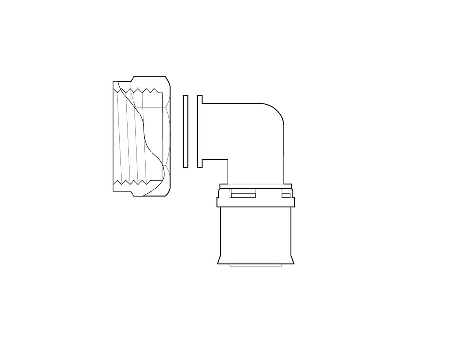 Fränkische Alpex-Duo XS Elbow Transition Coupling Flat-Sealing 16-G3/4