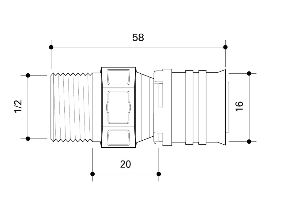 Fränkische Alpex-Duo XS Adapter with MT PPSU 16-R1/2