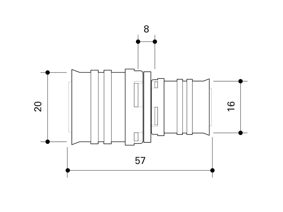 Fränkische Alpex-Duo XS Coupling Red. PPSU 20-16