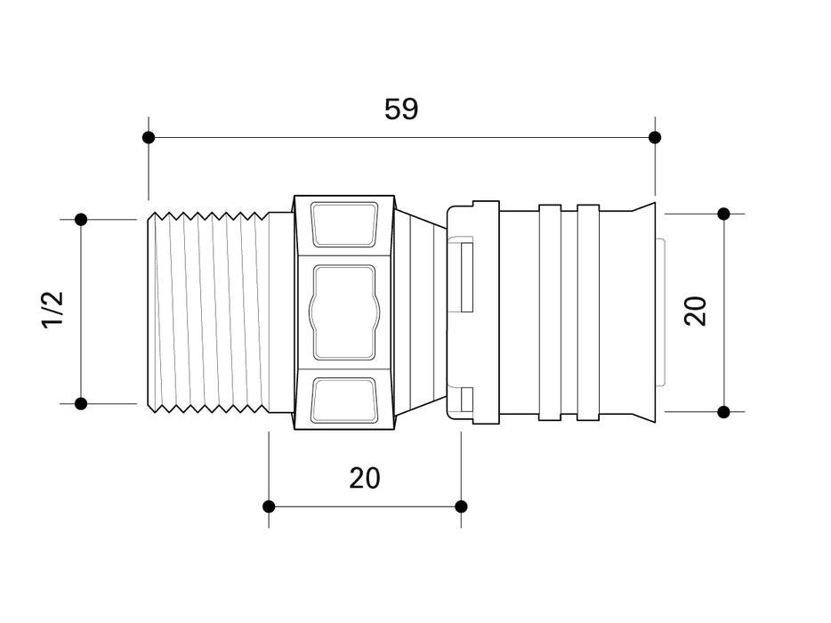 Fränkische Alpex-Duo XS Adapter with MT PPSU 20-R1/2