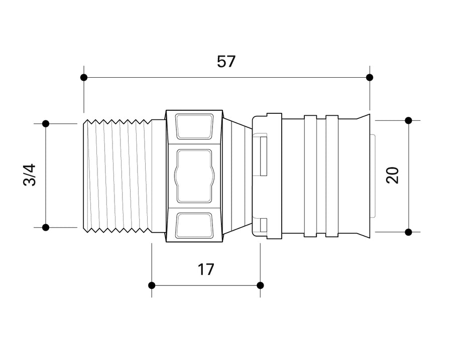 Fränkische Alpex-Duo XS Adapter with MT PPSU 20-R3/4