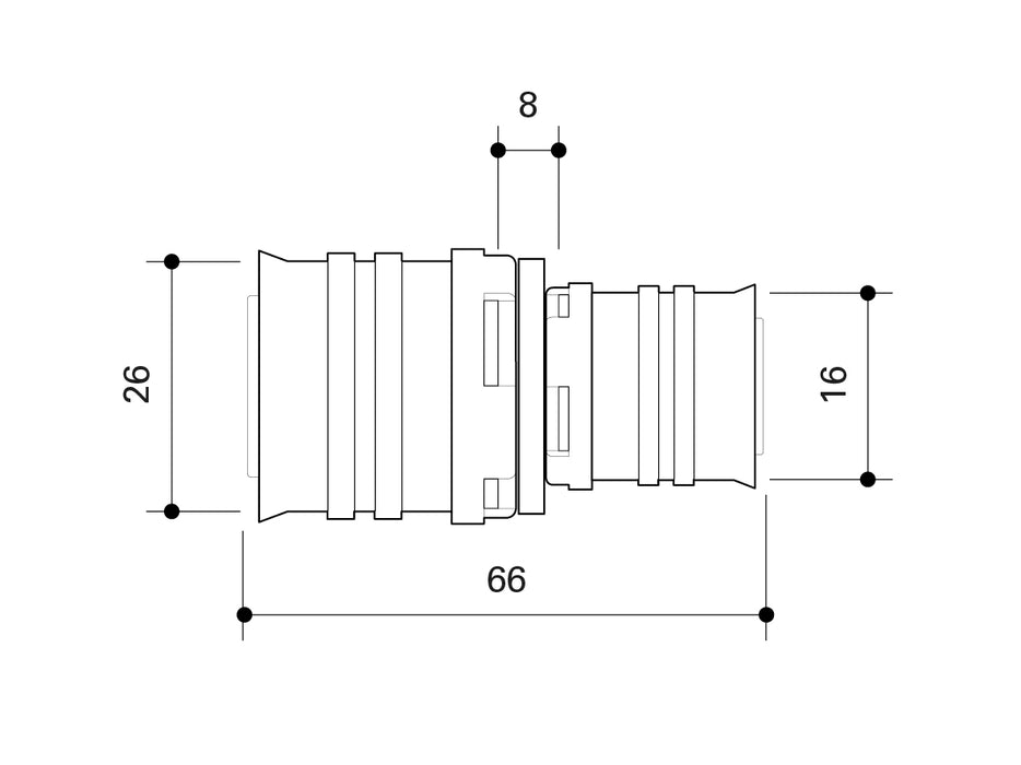 Fränkische Alpex-Duo XS Reducing Coupling PPSU 26-16