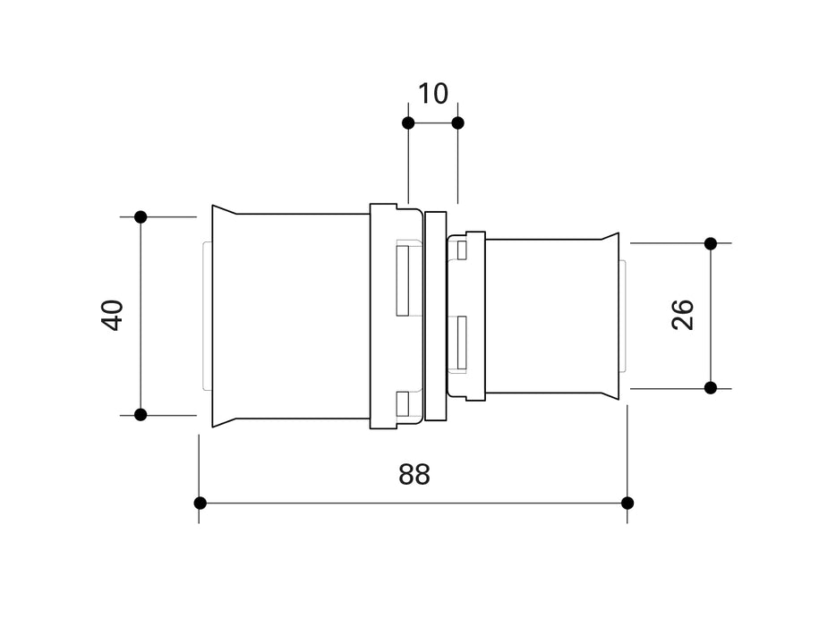 Fränkische Alpex L Reducing Coupling PPSU Duo XS 40-26