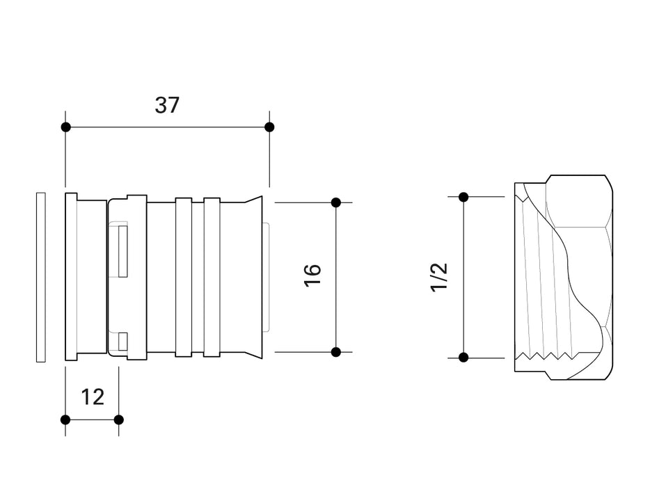 Fränkische Alpex-Duo XS PPSU Transition Coupling Flat-Sealing 16-G3/8