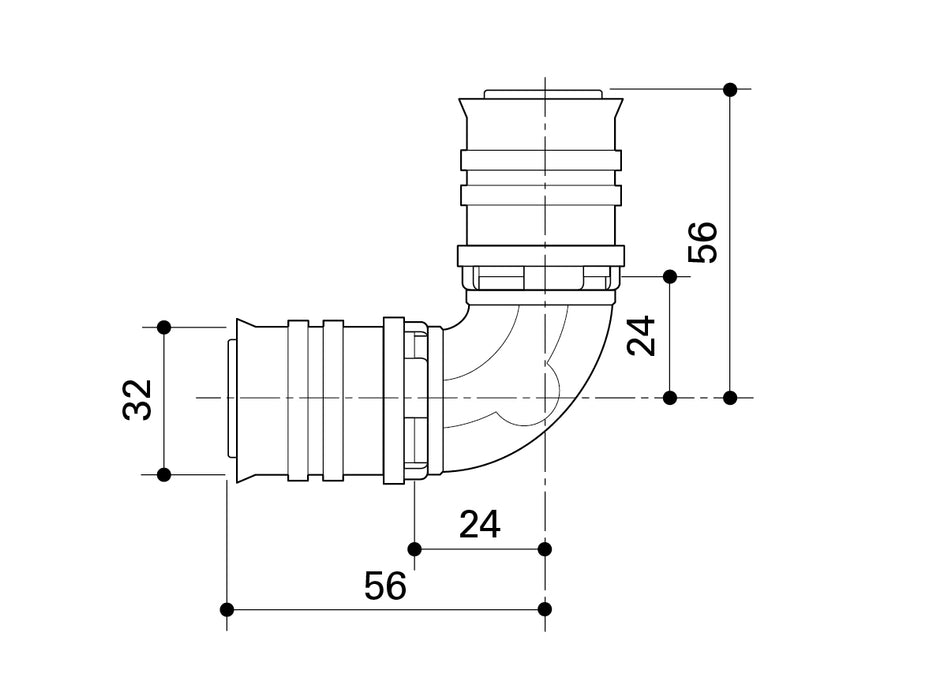 Fränkische Alpex-Duo XS Bend 90 Degrees 32-32