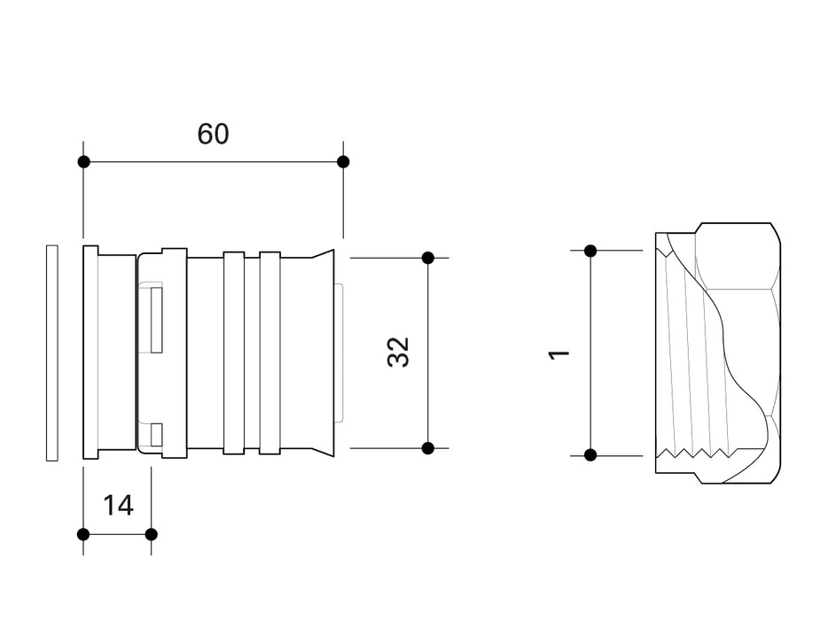 Fränkische Alpex-Duo XS Transition Coupling Flat-Sealing 32-G1