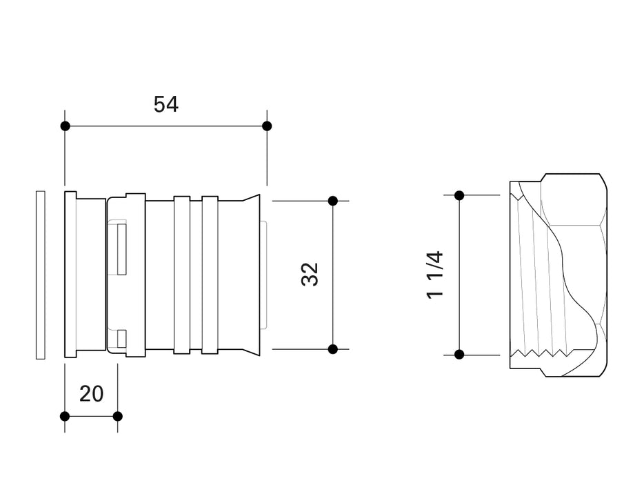 Fränkische Alpex-Duo XS Transition Coupling Flat-Sealing 32-G1 1/4