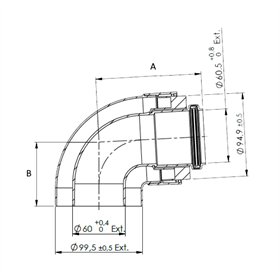 Flue 60/100mm Horizontal flue kit - Reduced height 7946886 for Domestic boilers