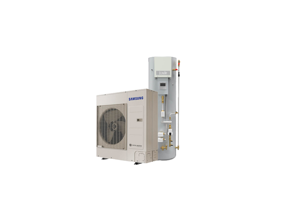 8kW Samsung Air Source Heat Pump with Hot Water Cylinder & Accessories Kit