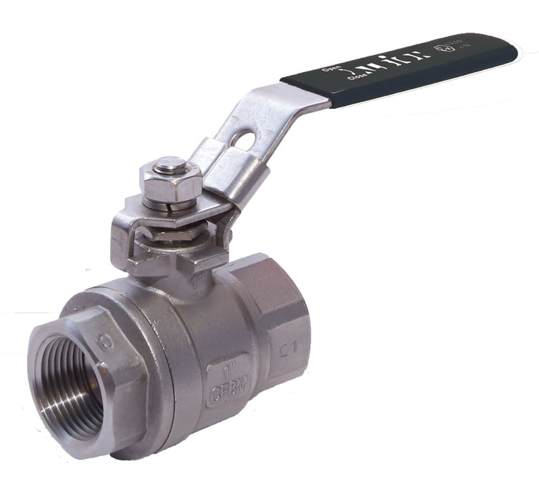 2 Piece Stainless Steel Ball Valve BSP Parallel F/F Ends (ISO 228/1)
