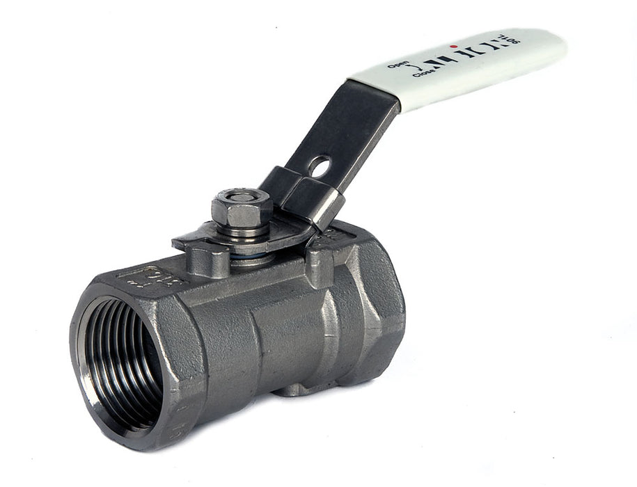 1 Piece Stainless Steel Ball Valve  BSP Taper F/F Ends (ISO 7/1)