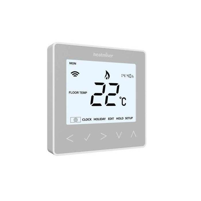 Heatmiser neoStat 12v Platinum Silver - Programmable Thermostat Hard Wired