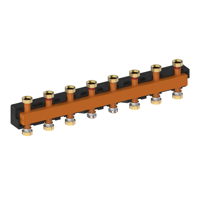 M66301.942  - Meiflow Top S 8-Way Manifold for Heating Circuits Manifold for Pump Groups /  7 way ORANGE