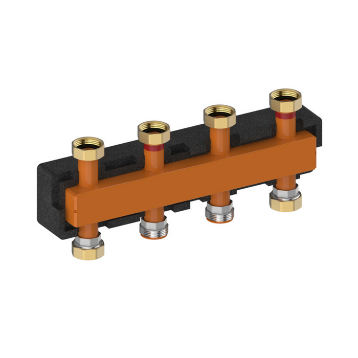M66301.922 - Meiflow Top S Manifold for Heating Circuits Manifold for 3 Pump Groups /  4 way (ORANGE VERSION)