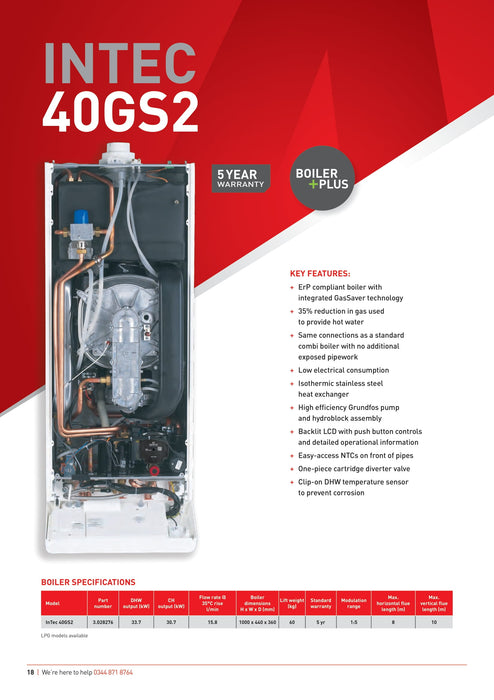 Alpha Intec 40GS2 Combination boiler with built-in GasSaver - 3.028276