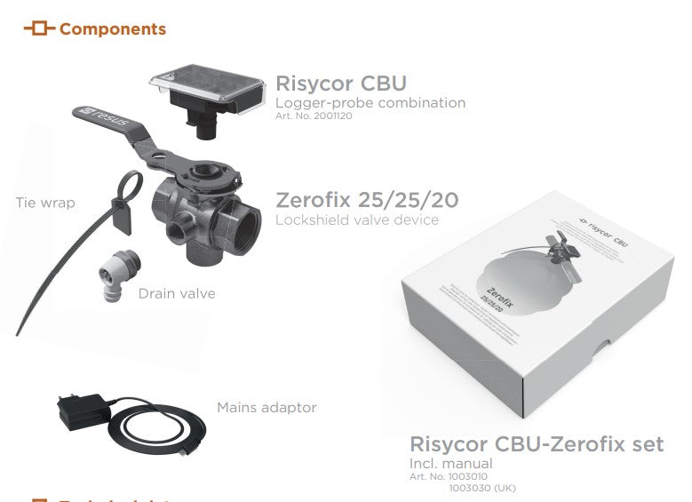 Risycor CBU-Zerofix set Corrosion monitor with alarm function