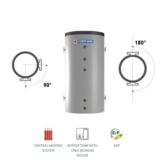 Puffer Flanged Connections Heating Water Buffer Tanks With 90° & 180