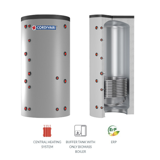 Cordivari Puffer 1 - Heating Water Buffer Tank With 1 Fixed Heat Exchanger