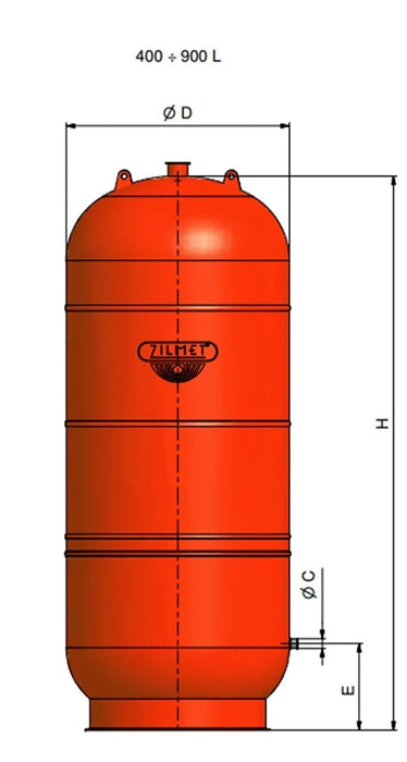 Zilmet Cal-Pro Wall-mounted Heating Vessel 3/4inch Bsp 7-litre to 400-litre