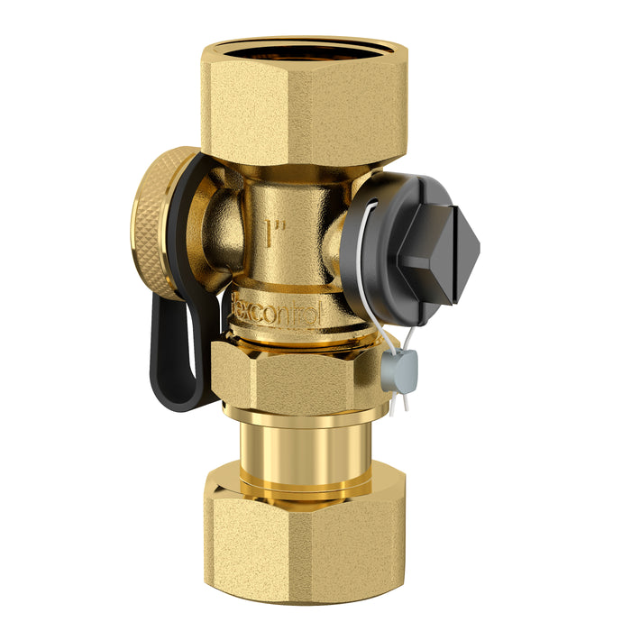 Flamco Flexcontrol 1" Isolating Union with ball valve & hose connection for Expansion Vessel
