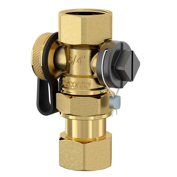 Flamco Flexcontrol 3/4 Isolating Union with ball valve & hose connection for Expansion Vessel