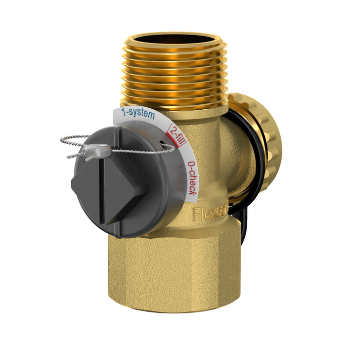 Flamco Flexcontrol 3/4 M Isolating Union with ball valve & hose connection for Expansion Vessel