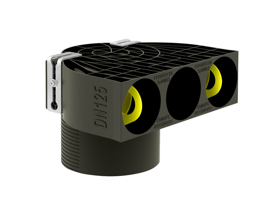 profi-air outlet plus90° short DN125  –  3 x NW 63