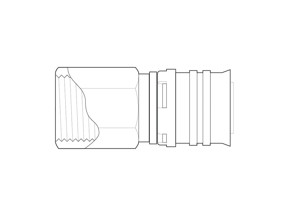 Alpex F50 PROFI adaptor with female thread 16mm, 20mm, 26mm, 32mm  -½   F, ¾   Female Thread FT , 1"  Female Thread FT