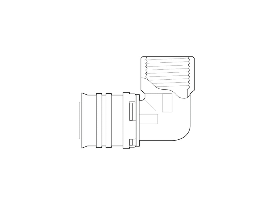 Alpex F50 PROFI adaptor elbow with F-thread 16mm -½   Female Thread FT