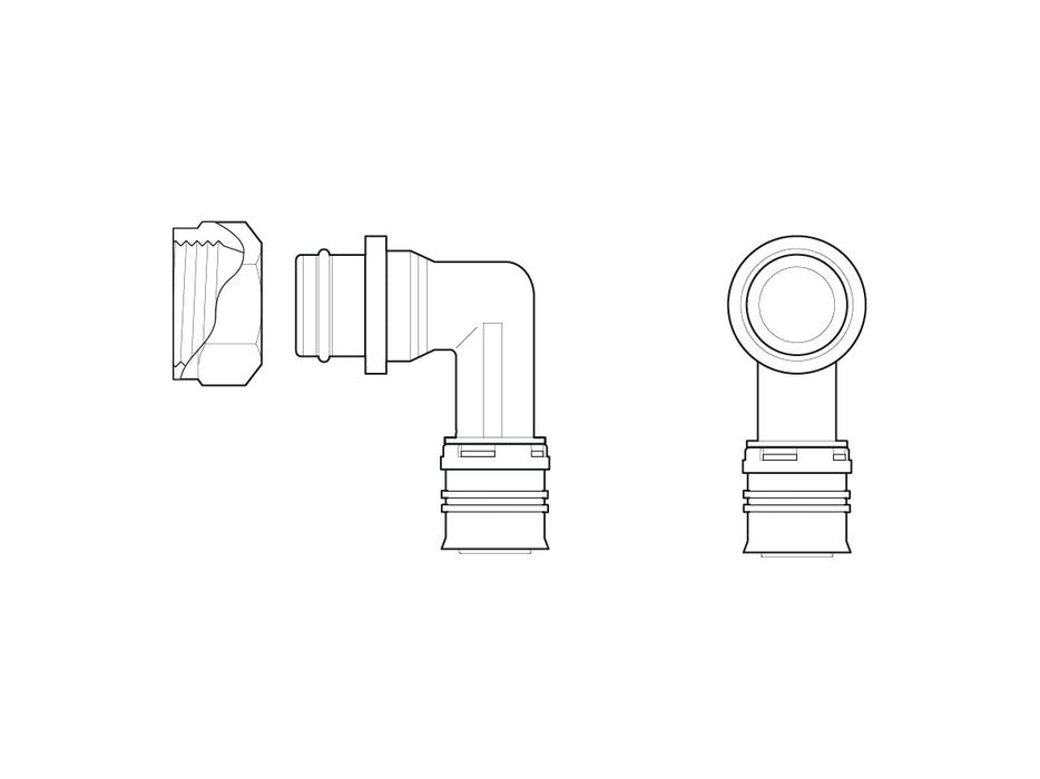 Alpex F50 PROFI adaptor elbow for MeplaFix cistern 16mm -½