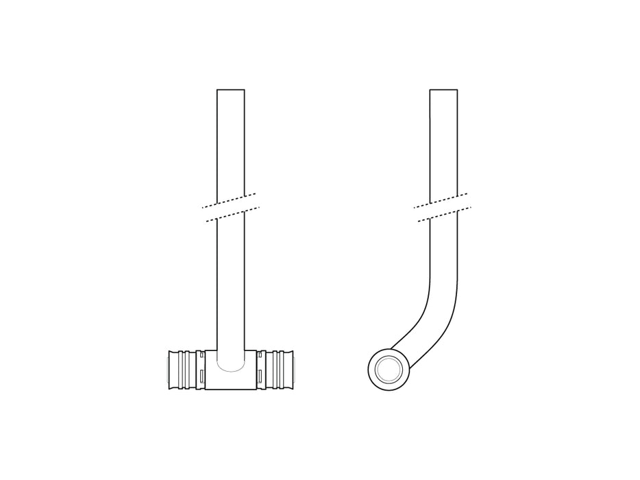 Alpex F50 PROFI radiator connection tee 20mm - 15mm chrome