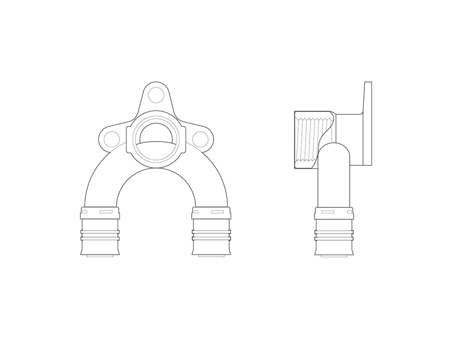 Alpex F50 PROFI double wall elbow 26mm - ½” FT - 26mm