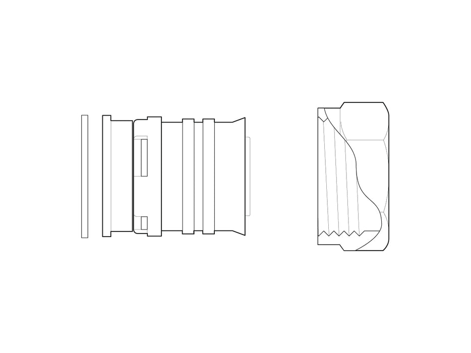 Alpex F50 PROFI flat-sealing adaptor 32mm - 1 ½”FT