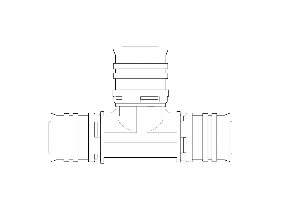 Alpex F50 PROFI PPSU T-piece 16mm - 20mm - 16mm