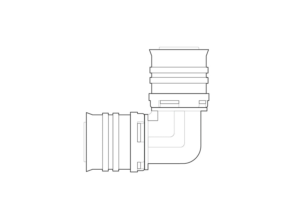 Alpex F50 PROFI PPSU elbow 90° 20mm - 20mm