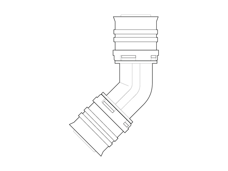 Alpex F50 PROFI PPSU elbow 45° 26mm - 26mm